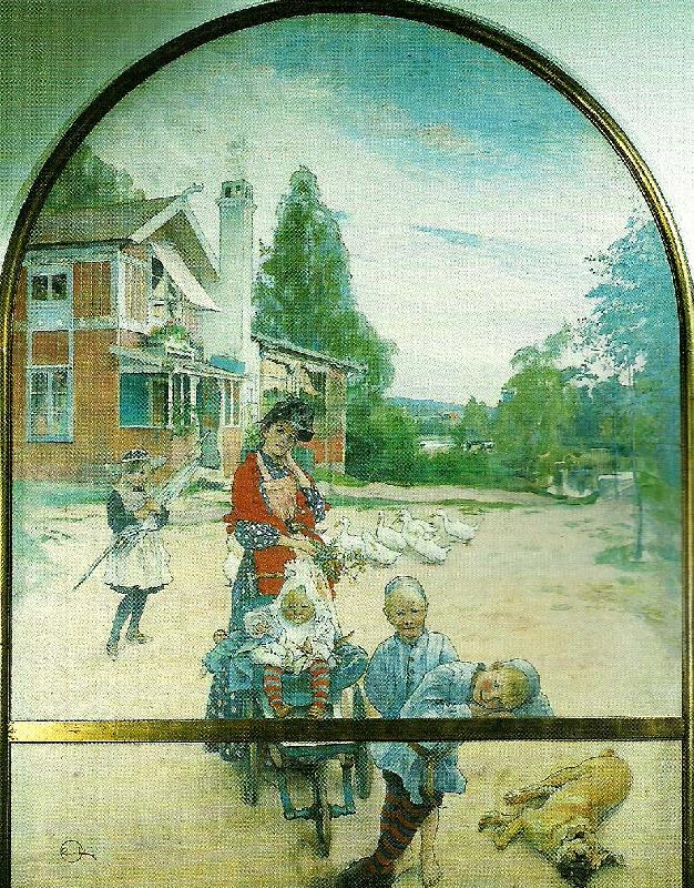 Carl Larsson garden i sundborn oil painting image